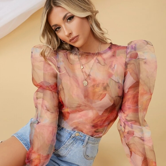 Shein women's sheer blouse - Picture 1 of 6